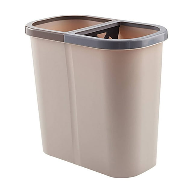 Trash Can for Bathroom Desk Trash Can Plastic Trash Can Wet and Dry Separation Classification Trash Can Household Large Living Room Kitchen Large Lidless Trash Can Room Trash Can