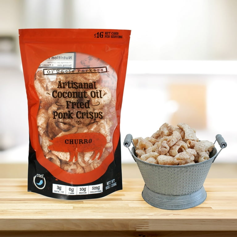 Ol' Uncle Porker's Cinnamon Churro Pork Crisps, Keto-Friendly