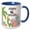 Blue/White, variant on 3drose, Cute Party Dinosaurs Happy 1st Birthday, 15oz Mug