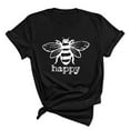 thumbnail image 3 of T-Shirts à Col en Coton pour Femmes, Imprimé Abeille, Manches Courtes, Grande Taille, Blouse d'Été, 3 of 3