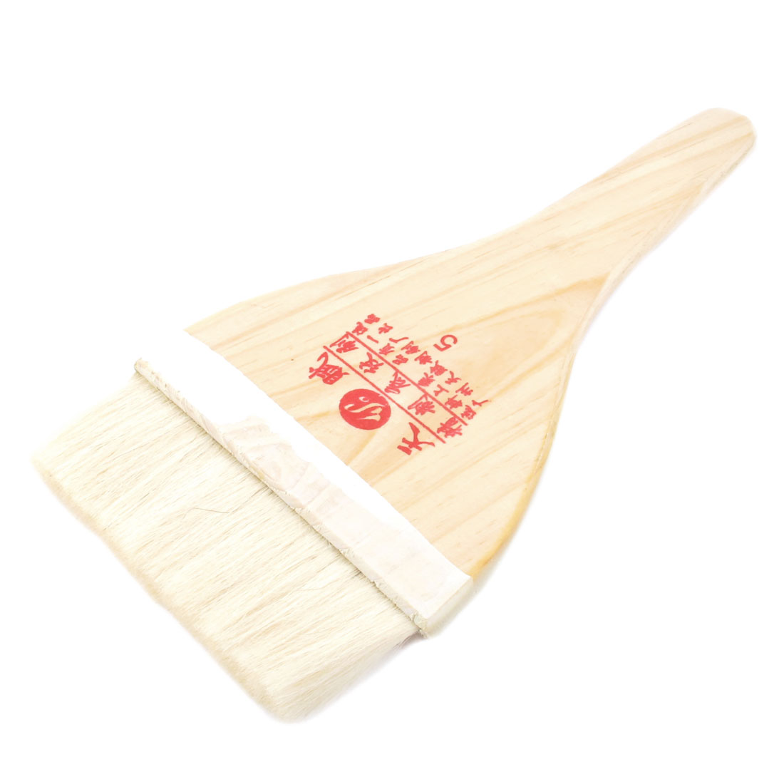 Wood Color Handle 5" Wide Beige Faux Bristle Oil Painting Paint Brush