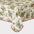 thumbnail image 4 of Violet Linen European Seasonal Christmas Ribbons Tablecloth Beige 60" X 102", 4 of 4