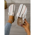 thumbnail image 2 of Square Buckle Striped Women‘s Flat Shoes, 2 of 7