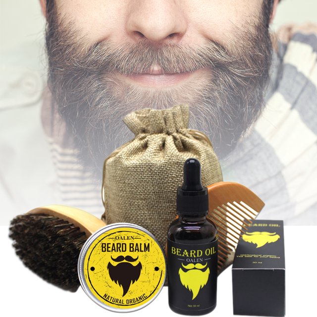 AIHOME Kit de Soin de Barbe Ensemble de Coupe de Moustache pour Hommes