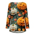 thumbnail image 5 of Raeneomay Long Sleeve Shirts for Women Oversize Women's Thanksgiving Round Neck Solid Color Loose Long Sleeved T-Shirt Top, 5 of 5