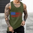 thumbnail image 3 of kpoplk 4th of July American Flag Tank Tops for Men 4th of July Shirts Patriotic Short Sleeved Muscle Tees(Army Green,M), 3 of 5