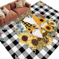 thumbnail image 2 of Sunflower 5'x8' Area Rug for Living Room, Gnomes Black White Checkered Farmhouse Washable Non-Slip Rugs for Bedroom Nursery Dining Room, StainResistant Low-Pile Kitchen Carpet Large Entryway Rugs, 2 of 9