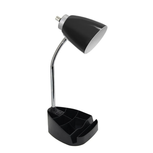 Lampe de bureau feux de la rampe Organisateur col de cygne avec support de tablette pour iPad Support de livre et prise de charge, noir