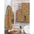 thumbnail image 2 of Brown Red Floral Boho Kitchen Dish Towels for Drying Dishes Set of 3, Vintage Ethnic Tribe Abstract Art Waffle Weave Microfiber Hand Tea Bathroom Towels Quick Dry & Absorbent Towel 15.7x23.6, 2 of 7