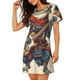 thumbnail image 2 of Balery Samurai Frog Guitar Camisón de manga corta con cuello redondo para mujer, cómodo y elegante., 2 of 6