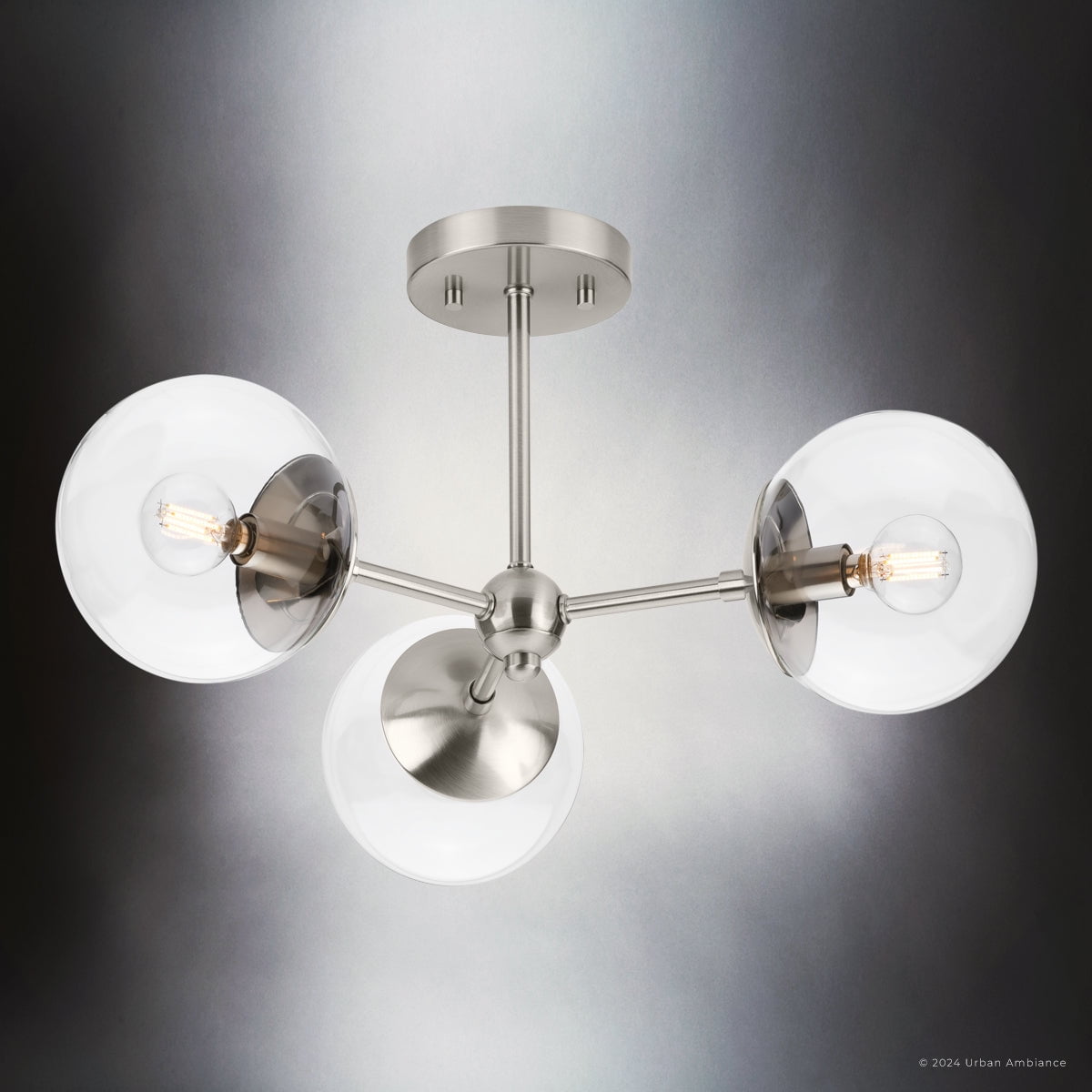 Luxury Minimalist Ceiling Light, Brushed Nickel, UHP4444