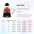 thumbnail image 7 of dPois Kids Girls Deluxe Circus Outfit Long Sleeve Tassel Shoulder Tutu Leotard Dress with Hat Gloves Red 6, 7 of 7