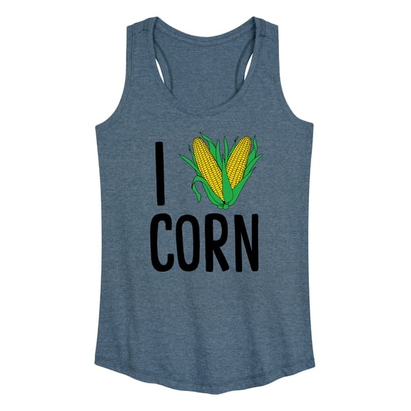 Instant Message - Valentine's Day I Heart Corn - Women's Racerback Tank Top