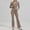 Khaki, variant on JFGHDG Women 2 Piece Workout Sets Long Sleeve Jacket Flare Long Yoga Pants Workout Sets Tracksuit Beige L