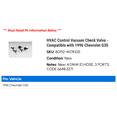thumbnail image 2 of HVAC Control Vacuum Check Valve - Compatible with 1996 Chevy G30, 2 of 2