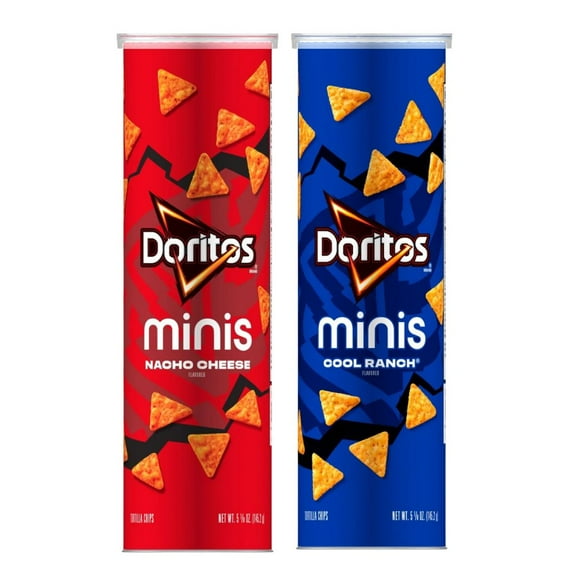 Doritos Minis 2-Flavor Variety Pack – Cool Ranch & Nacho Cheese (2 x 5.125 oz Canisters)