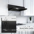 thumbnail image 4 of 30 inch Range Hood Under Cabinet, Stainless Steel Kitchen Vent Hood 280CFM, Built-in Kitchen Stove Hood w/Rocker Button Control, Ducted/Ductless Convertible Duct, 2 Speeds Fan, Bright LED Light, 4 of 6