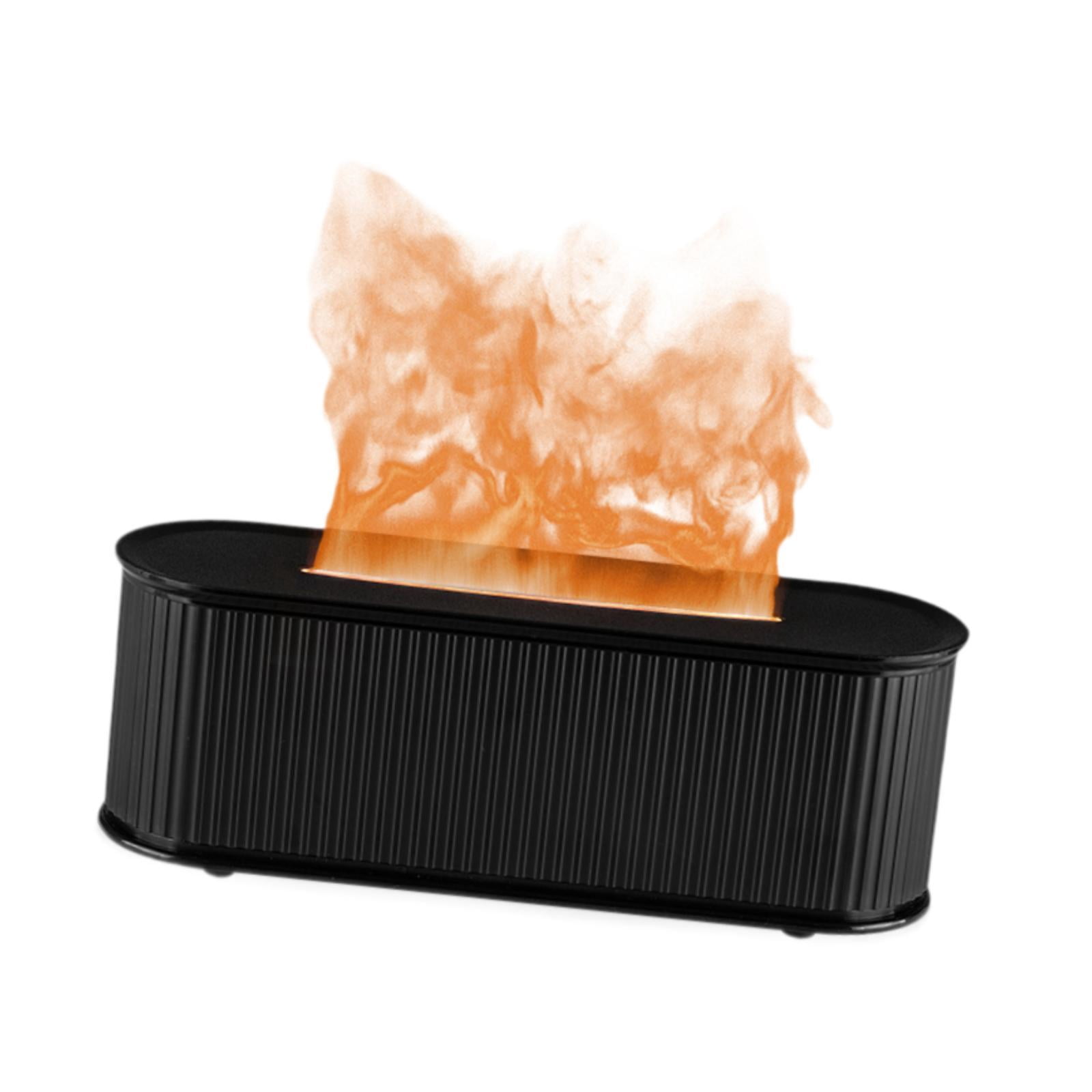 TISHITA 7 Colours Flame Essential Oil Humidifier Timing Function Portable for Bedroom Stylish Multifunctional Aroma Black