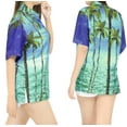 thumbnail image 3 of LA LEELA Women's Casual Beach Hawaiian Blouse Shirt Tropical Blouses Button Up Short Sleeve Dress Tops Tee Shirts Dresses for Women S Tall Branch, Blue, 3 of 5