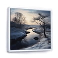 thumbnail image 2 of Designart "Tranquil Winter Scenes By The River" Landscape Lake River Floater Framed Wall Decor, 2 of 5