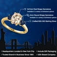 thumbnail image 2 of Gem Stone King 18K Yellow Gold Plated Silver Peach Morganite and Blue Sapphire Engagement Ring for Women | 2.30 Cttw | Oval 9X7MM | Gemstone October Birthstone | Size 7, 2 of 6