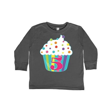 

Inktastic 5th Birthday cupcake Gift Toddler Boy or Toddler Girl Long Sleeve T-Shirt