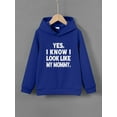 thumbnail image 3 of Big Boys Tops YES I KNOW I LOOK LIKE MY DADDY Letter Print Cute&Cozy Sweatshirt Casual Hoodie For Kids Boys - Keep Him Warm And Stylish!, 3 of 8