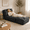 Daek Gray, variant on Sanae Folding Bean Bag Chair, Convertible Sofa Bed with Pillows, Portable Single Floor Sofa for Living Room & Bedroom, Light Gray