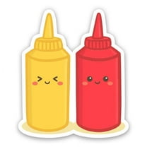 Ketchup and Mustard Cute Kawaii Food - 12" Vinyl Sticker Waterproof Decal