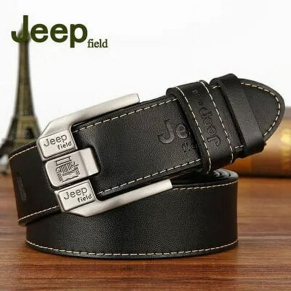 Men Luxury Brand Casual Genuine Leather Belt High Quality Retro Alloy Pin Buckle Belt for Jeans Men Design Brown Black Belts black 105cm