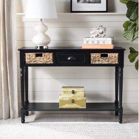Safavieh Christa Contemporary Console Table Drawer And Two Baskets