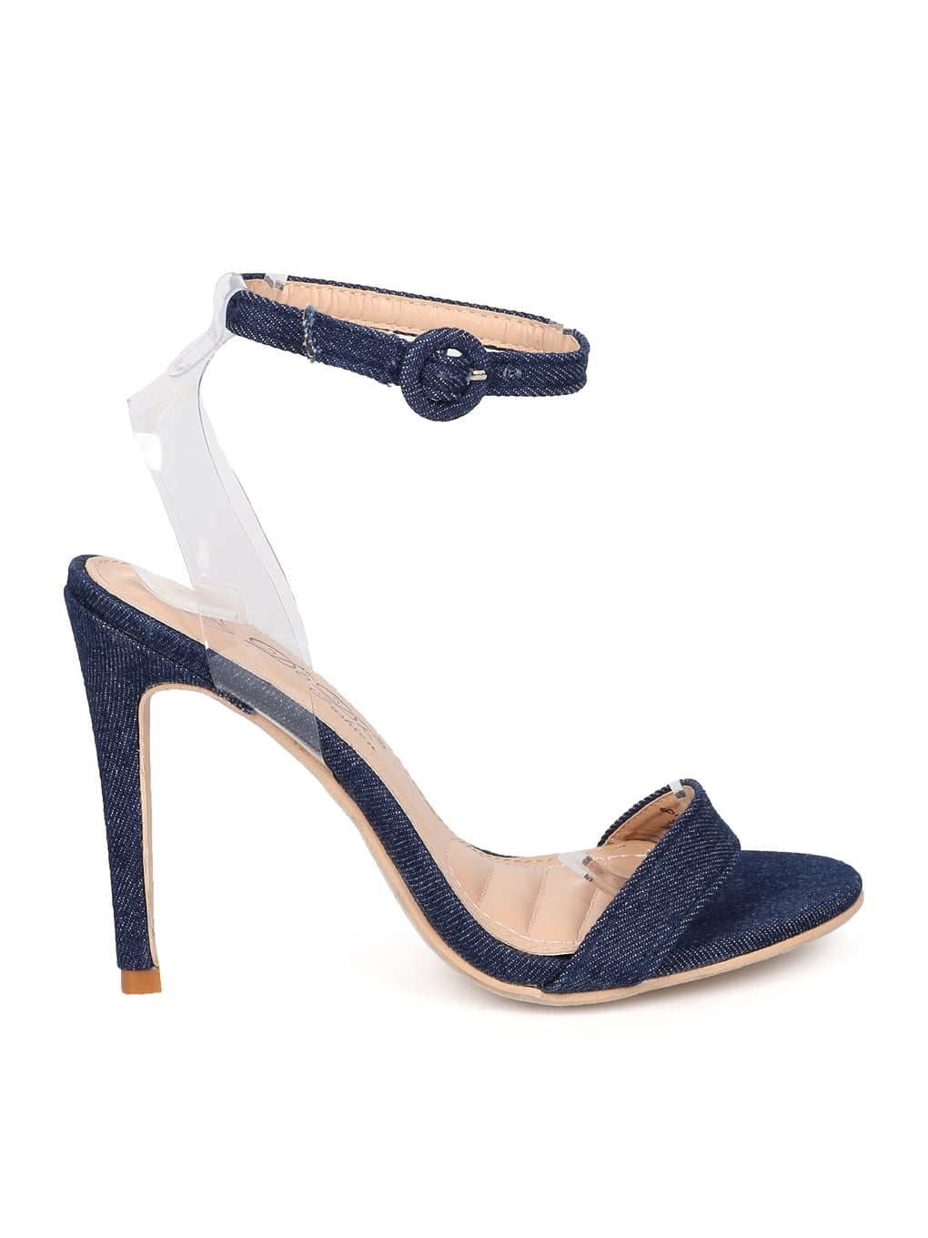 New Women DbDk Konily-8 Denim Open Toe Ankle Strap Stiletto Sandal