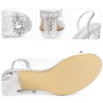 thumbnail image 2 of BLISSFUL STEP Women's Shoes Clear Slingback Rhinestone Peep Toe Block Heel Sandals Silver 6, 2 of 7