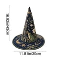 thumbnail image 2 of Kojanyu Halloween Flower Quilted Art Hat, Embroidered Polyester Witch Hat 16.9x11.8in for Costume and Holiday Decoration., 2 of 6
