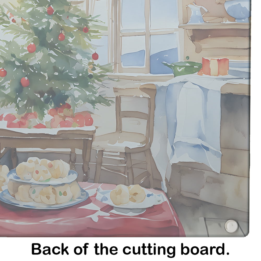 Coton De Tulear Christmas Cookies Glass Cutting Board 12 in x 15 in
