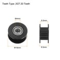 thumbnail image 2 of Uxcell 2pcs 2GT Idler Pulley 20T 4mm Bore 18mm Dia. Aluminum Timing Belt for 6mm Width Belt 3D Printer, Black, 2 of 6