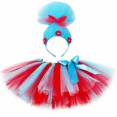 thumbnail image 3 of Disfraces de Cosa 1 y Cosa 2, tutús para niñas, color rojo, azul cielo, esponjosos, conjunto de faldas de tul en capas para cumpleaños de bebés y niñas pequeñas, 3 of 5