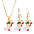 thumbnail image 2 of Conjunto de collar y aretes navideños Conjunto de joyas navideñas para fiesta Año nuevo Medias Yuyangstore Collar y Pendientes, 2 of 8
