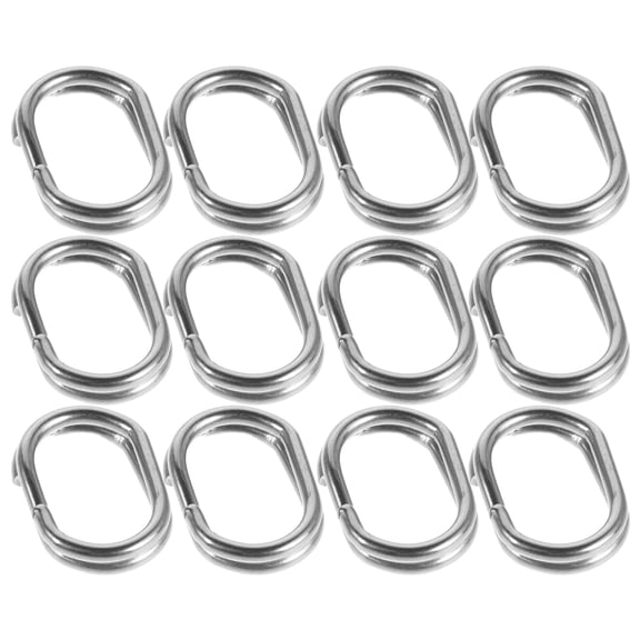 LOLIPPYY 100Pcs Plated Silver Oval Split Jump Rings Heavy Duty Stainless Steel Jewelry Findings