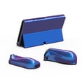 thumbnail image 4 of PlayVital AlterGrips Glossy Protective Slim Case for Nintendo Switch OLED, Ergonomic Grip Cover for Joycon, Dockable Hard Shell for Switch OLED w/Thumb Grip Caps & Button Caps - Chameleon Purple Blue, 4 of 9
