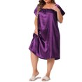 thumbnail image 4 of Agnes Orinda Women's Plus Size Mother's Day Satin Silk Pleated Loose Sleepwear Sleep Dresses 1X Modena, 4 of 6