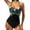 Green-06, variant on Lopeceal One Piece Swimsuit for Women Trendy Ruched Tummy Control High Cut Backless Swimwear Wrap V Neck Bathing Suits