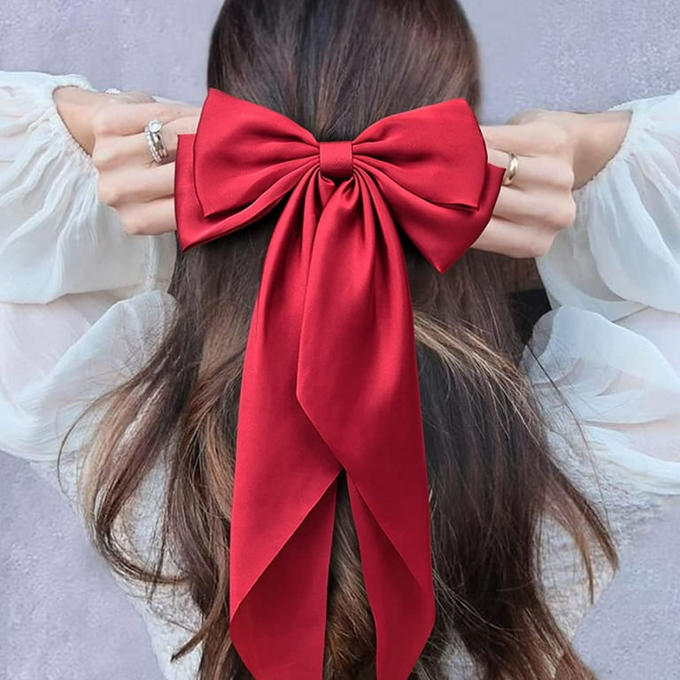 6'' Big Bows Hair Clips Cute Lovely Ribbon Bow Clip Hair Bow Set Multicolor  Hair Accessories for Baby Girls Kids Child Teens, 15Pcs 