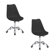 thumbnail image 1 of Set De 2 Sillas De Oficina Color Negro Komfort Estilo Eames Con Ruedas, 1 of 5