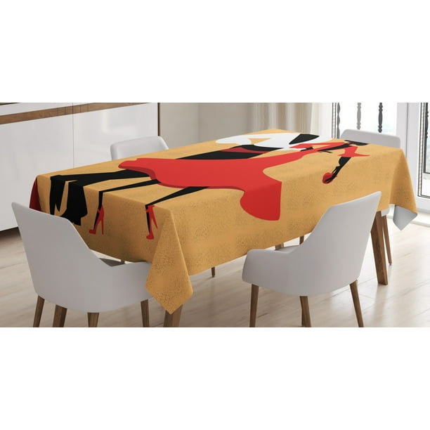Spanish Tablecloth, Spanish Dancers in Folk Dress Silhouettes Passion