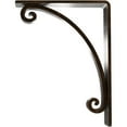 thumbnail image 4 of Ekena Millwork 2"W x 5 1/2"D x 8"H Legacy Wrought Iron Bracket, (Triple center brace), Antiqued Bronze, 4 of 8