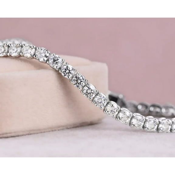 Mangal Jewels 9Ct Round 4mm Diamond Womens 7.5 Inch Tennis Bracelet 14K White Gold Plated