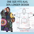 thumbnail image 4 of Oversized Wearable Blanket Hoodie,Multicolor Cartoon Floral Pattern Sherpa Blanket Hoodie with Super Pockets,Super Warm Fuzzy Pullover for Women & Men, 4 of 6