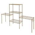 thumbnail image 3 of Ktaxon 5 Tier Layer 21"x11.5"x59" Storage Rack, Wire Shelving Adjustable Steel Storage Rack Organizer Kitchen, Gold, 3 of 18