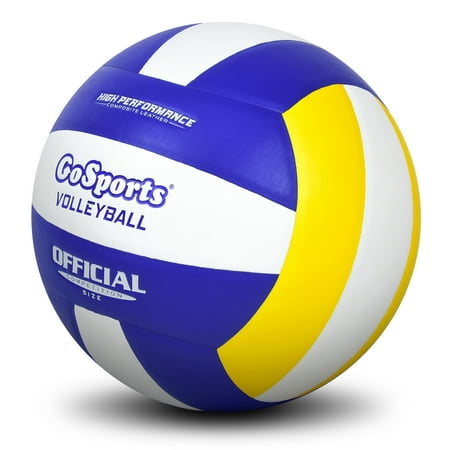GoSports Indoor Competition Volleyball - Made From Synthetic Leather - Includes Ball Pump - Regulation Size and